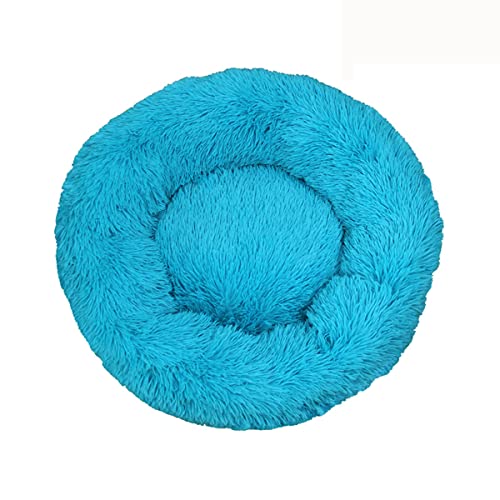 Beruhigendes Hundebett für kleine Hunde – Donut waschbar, kleines Haustierbett, Anti-Angst, rund, flauschiges Plüsch-Katzenbett, passend für Haustiere, Durchmesser 109 cm von youyoucool