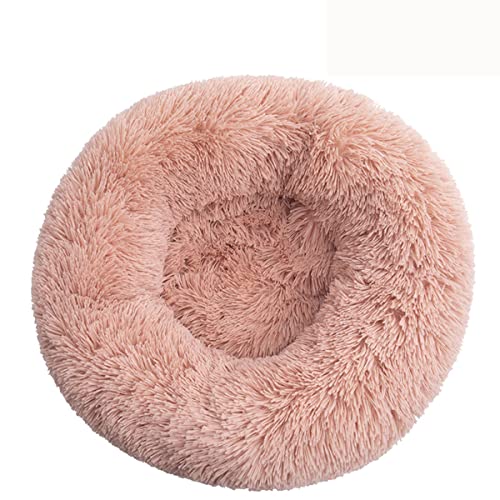 Beruhigendes Hundebett für kleine Hunde – Donut waschbar, kleines Haustierbett, Anti-Angst, rund, flauschiges Plüsch-Katzenbett, passend für Haustiere, Durchmesser 119 cm von youyoucool