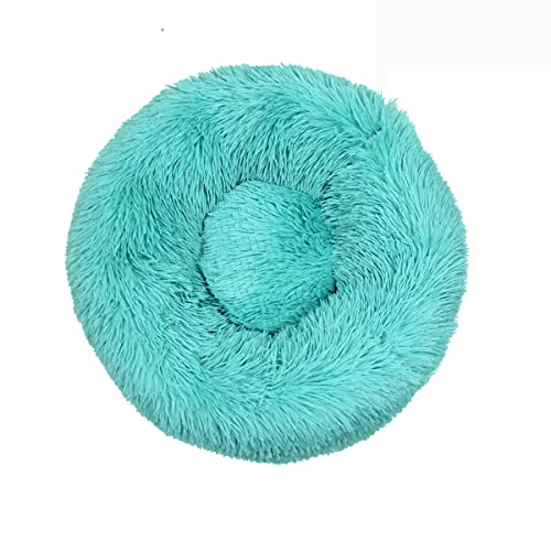 Beruhigendes Hundebett für kleine Hunde – Donut waschbar, kleines Haustierbett, Anti-Angst, rund, flauschiges Plüsch-Katzenbett, passend für Haustiere, Durchmesser: 61 cm von youyoucool