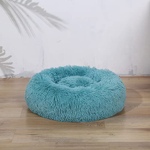 Beruhigendes Hundebett und Katzenbett, Anti-Angst-Donut, wärmend, gemütlich, weich, rund, flauschiges Kunstplüsch-Kissen für Hunde und Katzen, Durchmesser 129 cm von youyoucool