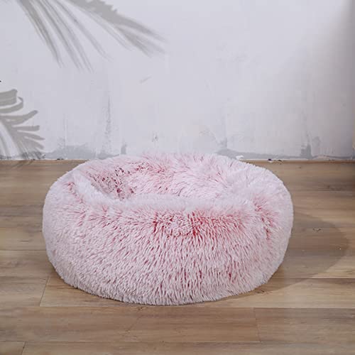 Beruhigendes Hundebett und Katzenbett, Anti-Angst-Donut, wärmend, gemütlich, weich, rund, flauschiges Kunstplüsch-Kissen für Hunde und Katzen, Durchmesser 40,6 cm von youyoucool