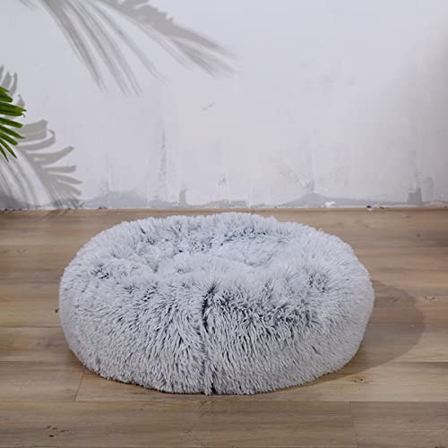 Beruhigendes Hundebett und Katzenbett, Anti-Angst-Donut, wärmend, gemütlich, weich, rund, flauschiges Kunstplüsch-Kissen für Hunde und Katzen, Durchmesser 40,6 cm von youyoucool