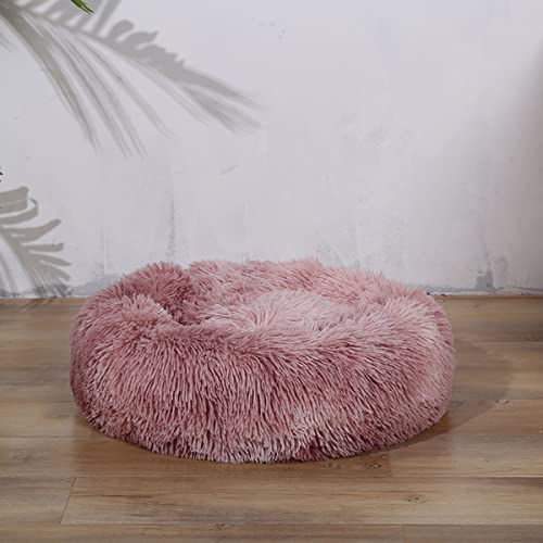 Beruhigendes Hundebett und Katzenbett, Anti-Angst-Donut, wärmend, gemütlich, weich, rund, flauschiges Kunstplüsch-Kissen für Hunde und Katzen, Durchmesser 40,6 cm von youyoucool