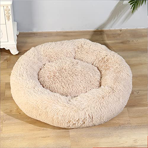 Beruhigendes Hundebett und Katzenbett, Anti-Angst-Donut, wärmend, gemütlich, weich, rund, flauschiges Kunstplüsch-Kissen für Hunde und Katzen, Durchmesser 40,6 cm von youyoucool