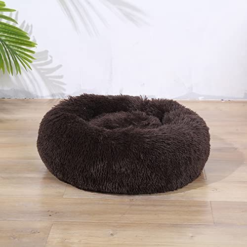 Beruhigendes Hundebett und Katzenbett, Anti-Angst-Donut, wärmend, gemütlich, weich, rund, flauschiges Kunstplüsch-Kissen für Hunde und Katzen, Durchmesser 40,6 cm von youyoucool