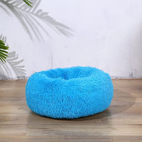 Beruhigendes Hundebett und Katzenbett, Anti-Angst-Donut, wärmend, gemütlich, weich, rund, flauschiges Kunstplüsch-Kissen für Hunde und Katzen, Durchmesser 50,8 cm von youyoucool