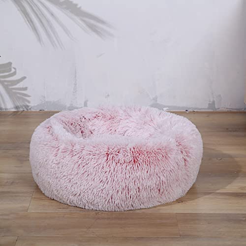 Beruhigendes Hundebett und Katzenbett, wärmend, gemütlich, weich, rundes Hundebett, flauschiges Kunstfell, Plüsch, Hunde- und Katzenbett, Durchmesser: 50 cm von youyoucool