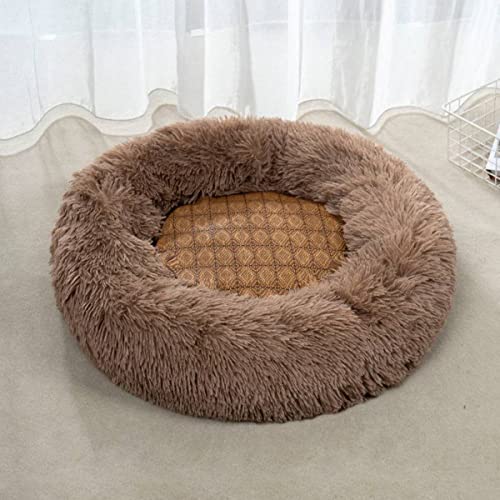 Donut Katzenbett, Kunstplüsch-Hundebetten für mittelgroße und kleine Hunde – selbstwärmendes rundes Kissen für den Innenbereich, kuschelig, waschbar, Durchmesser 50,8 cm von youyoucool