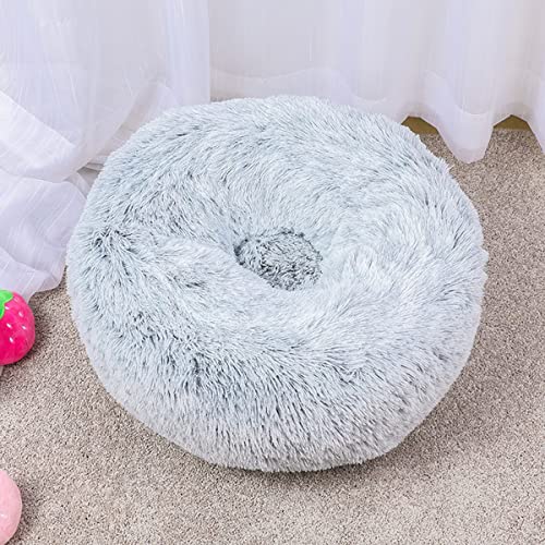 Hunde-Katzenbett, Donut-Haustierbett für kleine Hunde, flauschig, gemütlich, selbstwärmend, verbesserter Schlaf, Haustierkissen, rutschfest, maschinenwaschbar, leicht, Durchmesser 109 cm von youyoucool