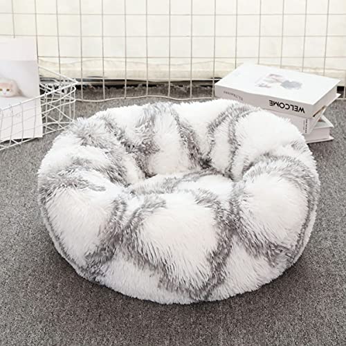 Hunde-Katzenbett, Donut-Haustierbett für kleine Hunde, flauschig, gemütlich, selbstwärmend, verbesserter Schlaf, Haustierkissen, rutschfest, maschinenwaschbar, leicht, Durchmesser 119 cm von youyoucool