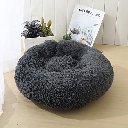 Hunde-Katzenbett, Donut-Haustierbett für kleine Hunde, flauschig, gemütlich, selbstwärmend, verbesserter Schlaf, Haustierkissen, rutschfest, maschinenwaschbar, leicht, Durchmesser 40,6 cm von youyoucool