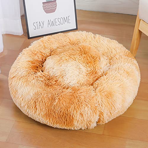 Hunde-Katzenbett, Donut-Haustierbett für kleine Hunde, flauschig, gemütlich, selbstwärmend, verbesserter Schlaf, Haustierkissen, rutschfest, maschinenwaschbar, leicht, Durchmesser 40,6 cm von youyoucool