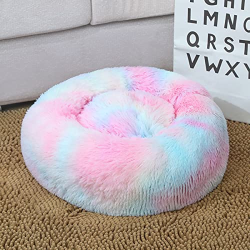 Hunde-Katzenbett, Donut-Haustierbett für kleine Hunde, flauschig, gemütlich, selbstwärmend, verbesserter Schlaf, Haustierkissen, rutschfest, maschinenwaschbar, leicht, Durchmesser 40,6 cm von youyoucool