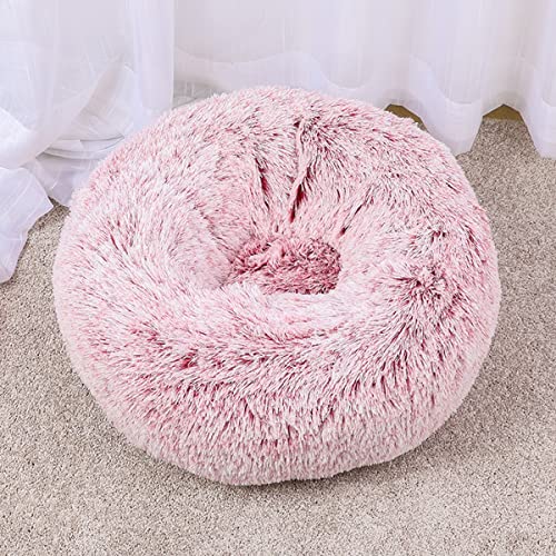 Hunde-Katzenbett, Donut-Haustierbett für kleine Hunde, flauschig, gemütlich, selbstwärmend, verbesserter Schlaf, Haustierkissen, rutschfest, maschinenwaschbar, leicht, Durchmesser 40,6 cm von youyoucool