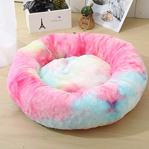 Hunde-Katzenbett, Donut-Haustierbett für kleine Hunde, flauschig, gemütlich, selbstwärmend, verbesserter Schlaf, Haustierkissen, rutschfest, maschinenwaschbar, leicht, Durchmesser 40,6 cm von youyoucool