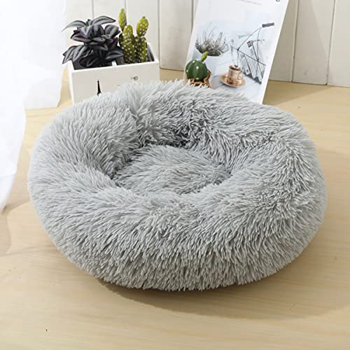 Hunde-Katzenbett, Donut-Haustierbett für kleine Hunde, flauschig, gemütlich, selbstwärmend, verbesserter Schlaf, Haustierkissen, rutschfest, maschinenwaschbar, leicht, Durchmesser 40,6 cm von youyoucool