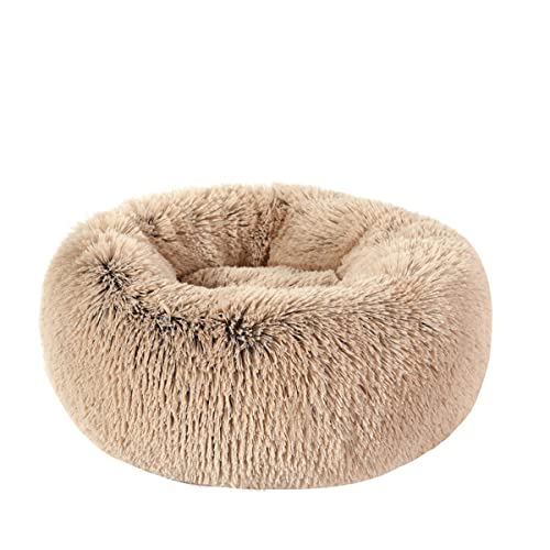 Hunde-Katzenbett, Donut-Haustierbett für kleine Hunde, flauschig, gemütlich, selbstwärmend, verbesserter Schlaf, Haustierkissen, rutschfest, maschinenwaschbar, leicht, Durchmesser 71 cm von youyoucool