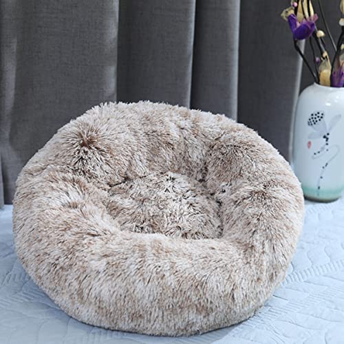 Hunde-Katzenbett, Donut-Haustierbett für kleine Hunde, flauschig, gemütlich, selbstwärmend, verbesserter Schlaf, Haustierkissen, rutschfest, maschinenwaschbar, leicht, Durchmesser: 81 cm von youyoucool