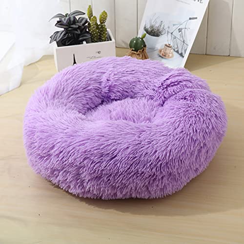 Hunde-Katzenbett, Donut-Haustierbett für kleine Hunde, flauschig, gemütlich, selbstwärmend, verbesserter Schlaf, Haustierkissen, rutschfest, maschinenwaschbar, lichtdurchmesser: 50 cm von youyoucool