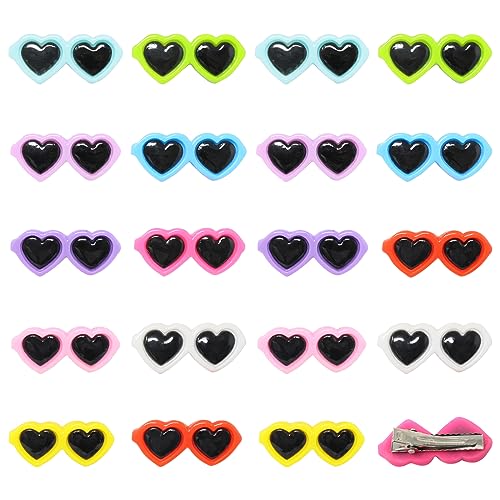 yueton 20PCS Mode Sonnenbrille Haustier Haar Clips Niedlich Kleine Hund Welpen Katze Haar Clips Alligator Clips Yorkie Pommersche Hund Haarnadel Barrettes Haustier Haar Zubehör Haustier Haar Pflege von yueton