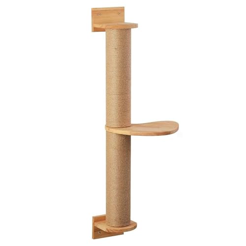 Kratzbaum Katzenbaum Kletterbaum, Kletterwand Katze, 2 Plattform-Katzen-Wandmöbel, Höhe 93cm, Katzen Wand Klettern, Wandregale zum Klettern, Spielen, Kratzen von yupeuooe