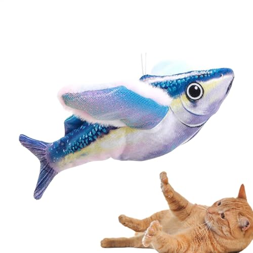 yupeuooe Interaktives Chirping Cat Toy, Klappen und Chirps -Katzenspielzeug | Elektrischer klingender Fisch für gelangweiltes Haustier | Simuliertes interaktives Flapping -Chirping -Fischspielzeug für von yupeuooe