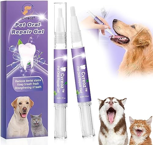 yuyuanDO Cvreoz Pet Oral Repair Gel, Creoz Gel Erfahrungen, Creoz Gel Pet Teeth Whitening Pen, Cvreoz Gel FüR Die Mundpflege für Die Mundpflege Von Haustieren, Beseitigen Sie Mundgeruch (2 stück) von yuyuanDO