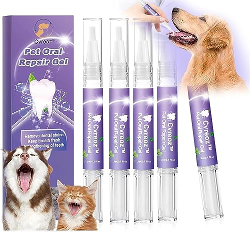 yuyuanDO Cvreoz Pet Oral Repair Gel, Creoz Gel Erfahrungen, Creoz Gel Pet Teeth Whitening Pen, Cvreoz Gel FüR Die Mundpflege für Die Mundpflege Von Haustieren, Beseitigen Sie Mundgeruch (5 stück) von yuyuanDO