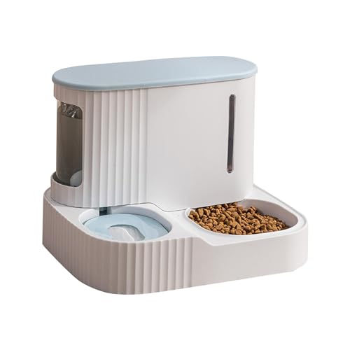 Futterspender für Haustiere, 2-in-1, automatischer Wasserspender für Katzen, Wasserspender, große Kapazität, Hund, Wasserspender (blau) von ywkiyrs