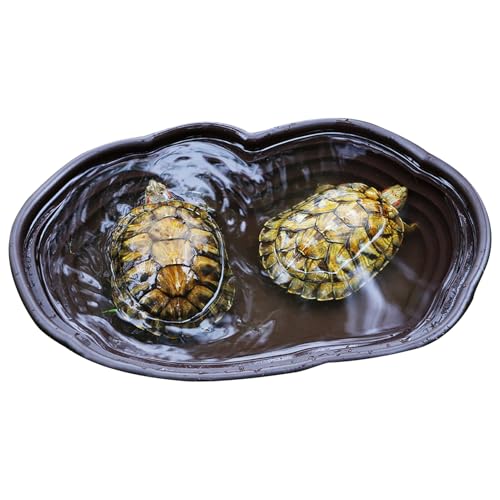 Großer Schildkröten-Wasserteller: Schildkröten-Badewanne mit Ablaufschlauch und Kletterspielzeug | Aquarium-Ornament mit runden Löchern für Reptilienlebensraum | Bath Bowl für Tor Großer Schildkröten-Wasserteller: Schildkröten-Badewanne mit Ablaufschlauch und Kletterspielzeug | Aquarium-Ornament mit runden Löchern für Reptilienlebensraum | Bath Bowl für Tor von yztju