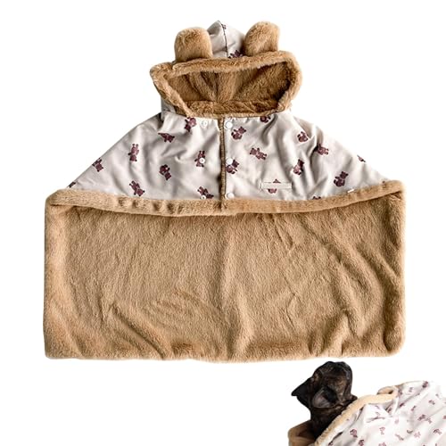 Haustier-Kuschel-Cape-Decke, Hunde-Winter-Cape, Katzenmantelhüllen für kaltes Wetter, Light Weight Hüte und Decken, Katzenmäntel für kaltes Wetter, süße, weiche, Bequeme Hundedecke für von yztju