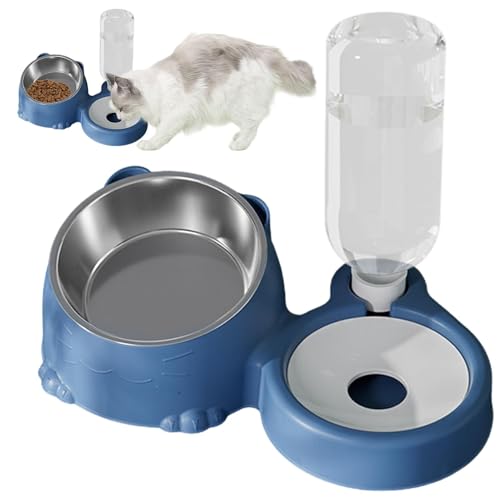 yztju Futter- und Wassernapf-Set für Katzen, Futter- und Wassernäpfe für Katzen | Futternäpfe für Welpen | Futternapf und automatische Tränke aus Edelstahl für Hunde, Katzen, Kaninchen von yztju