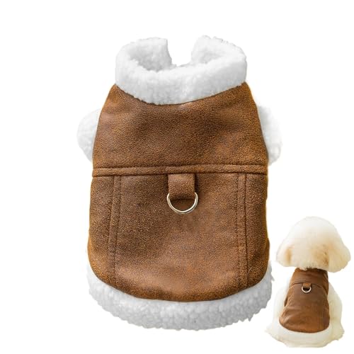 yztju Hundekleidung für kleine Hunde, Winterkleidung für Hunde - Portable Hundekleidung Weicher Welpenpullover Hundemantel mit Zugseilloch für Winterweihnachten von yztju