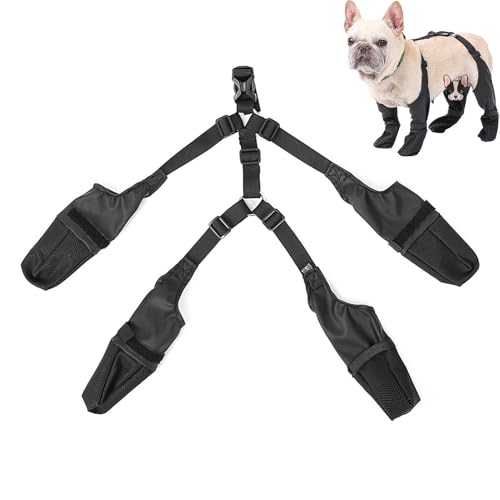 yztju Hundestiefel mit Hosenträgern, Verstellbare wasserdichte Hundestiefel, Hundepfotenschutz mit Hilfsgurt, schützt vor Adjustable für kleine und mittelgroße Hunde von yztju