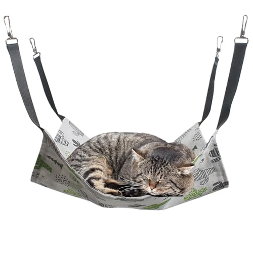 yztju Katzen-Hängemattenbett, Katzenbett mit Haken, Käfig Winter Katzenbett, Schlafbetten für kaltes Wetter, warme Portable zum Spielen, Schlafen, Ausruhen, Nickerchen Machen von yztju