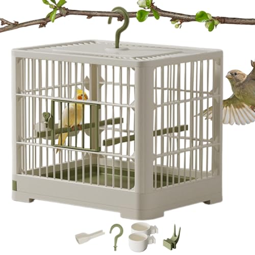 yztju Reise-Vogelkäfig, Vogeltransport-Reisekäfig - Tragbarer Vogelbehälter, Portable mit Standstange für Sittiche, Finken, Papageien, Turteltauben von yztju