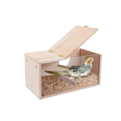 Durchsichtiges Vogelhaus für Käfig Sittich Nistkasten Vogelzuchtkasten Haus Acryl Transparent Vogelhaus mit Abnehmbarem Holzbrett für Nymphensittiche von zaoalife