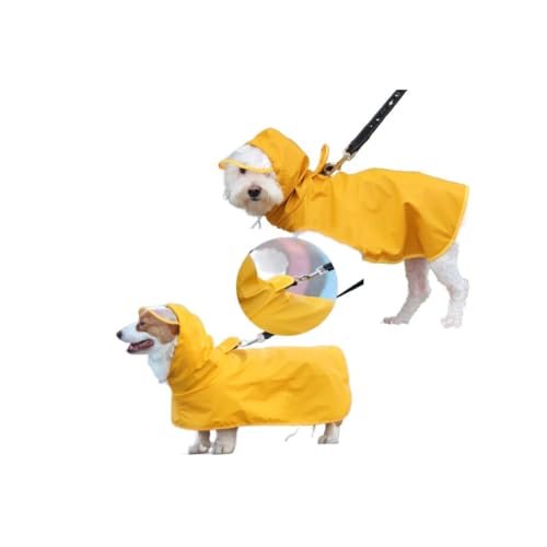 Regenmantel für große Hunde, PU-Haustierbedarf, leichter Regenmantel für Hunde, Outdoor-Haustier-Regenjacke, verstellbare Hunderegenjacke mit Kapuze, Größe XL, 2 Stück von zaoalife