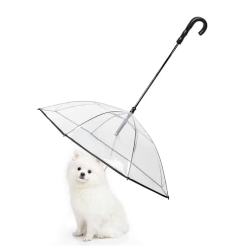 Regenschirm für Hunde mit Leine für kleine Haustiere, transparente Regenschirme, regenfest, schneefest, verstellbare Riemen, Regenschirm für kleine Hunde von zaoalife