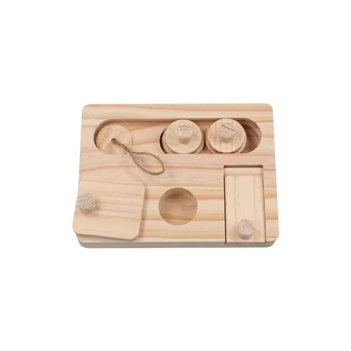 zaoalife Holzspielzeug für Hamster, 6-in-1, interaktives Versteck-Puzzle-Spiel, geistige Stimulation, Nager Zubehör, Spielzeug für Meerschweinchen, Kaninchen, Hamster, Igel, Chinchilla, Maus von zaoalife