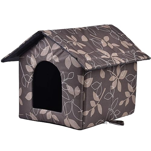 Katzenhaus Für Draußen Winterfest, Faltbare Wasserdicht Wetterfester Katzenhöhle Haustierhaus, Weich Warm Haustierhaus Outdoor Hundehöhle Mit Abnehmbarem Kissen Für Kleine Hund Katze (L) von zingking