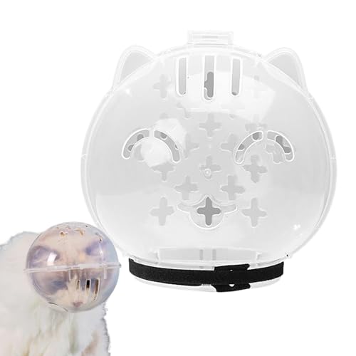 zjhukfmc Katzenhelm Transparent - Atmungsaktive Katzenhaube, Katzenmundabdeckung, Atmungsaktiver Katzenmaulkorb, Katzen-Anti-Biss-Maulkorb, Katzen-transparenter Maulkorb, Katzenball-Maske für von zjhukfmc