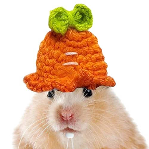 zjhukfmc Strickhüte für kleines Tier, Hamster gestrickter Hut - Tiny Cute Pet Headwear Strick Hamster Hut - Weiches Kostümzubehör Bunte Tierkleidung für Schlangen & Party von zjhukfmc