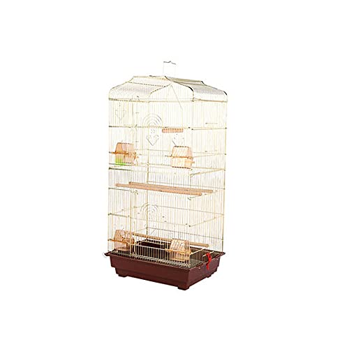 Vogelkäfig Parakeet Plating Golden Bird Cage Großer Papagei Plus Gross-Rise Ornamental Bird Cage kann den reproduktiven Käfig verriegeln Geeignet für kleine und mittelgroße Vögel Voliere Ga von zlw-shop