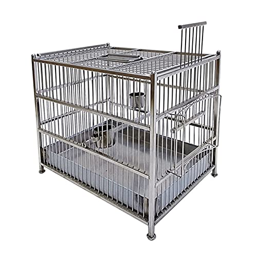 zlw-shop Vogelkäfig 304 Edelstahl Badewannenkäfig Badewanne Papagei Outdoor Käfig Baden Quadratisch Vogelkäfig Haustier Vogelhäuser Flugkäfig von zlw-shop