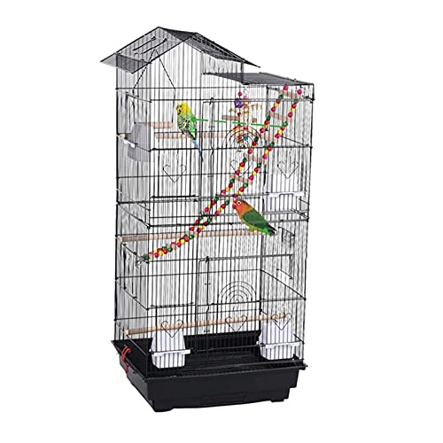 zlw-shop Vogelkäfig 99,1 cm Vogelkäfig Metall Vogelhaus Eisen Papageienkäfig Metall Pfingstrose Zaunkönig Zuchtkäfig Bett Eisen mit Taubenbedarf Flugkäfig von zlw-shop