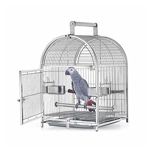 zlw-shop Vogelkäfig Groß Tragbar Vogelkäfig Metall 304 Edelstahl Ara Haus Reise Käfig Voliere Käfig Flugkäfig von zlw-shop