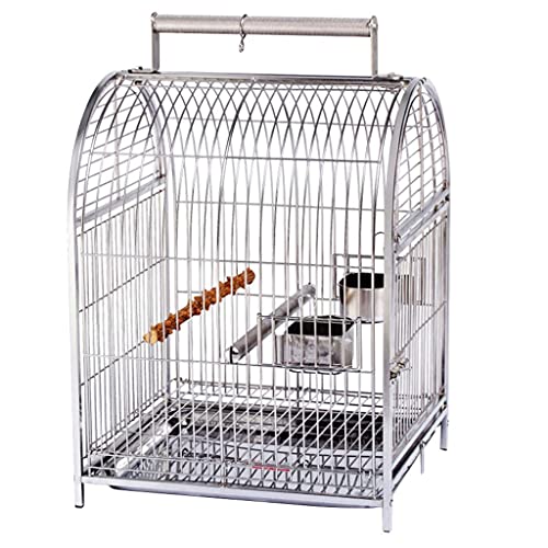 zlw-shop Vogelkäfig Haushalt Papagei Vogelkäfig Edelstahl Vogelkäfig Tigerhaut Schwarz Phoenix Käfig Ständer mit Tragbar für kleine Vögel Flugkäfig (Farbe: A) von zlw-shop