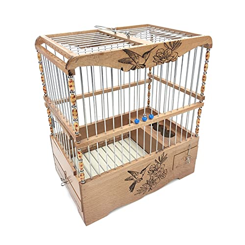 zlw-shop Vogelkäfig Kleiner Kanarienvogel Holzkäfig handgefertigt Flugkäfig von zlw-shop