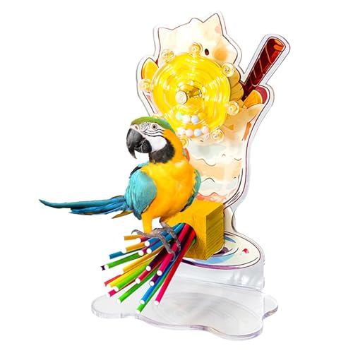 znutc Interaktives Spinner-Rassel-Papageienspielzeug, buntes Sittich-Spielzeugrad | Buntes Papageienspielzeug aus Acryl - Bissfester Vogelkäfig zur Linderung von Langeweile, Vogelspielzeug für von znutc